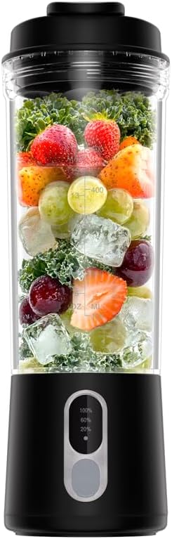 Small Personal Size Portable Blender - Mini Blender Make Smoothies & Shakes | Leak-proof Travel Lid, Powerful Blending Freshly Squeezed Drinks Anytime, Anywhere