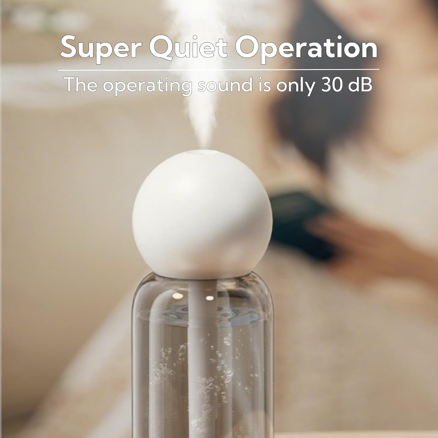 Portable Small Humidifier Dual Nozzle - Large Cool Mist Humidifiers Double Spray Ports, Water Shortage Protection, Ultra-Quiet, Mini Humidifier for Bedroom Plants Office Car Travel (P06)