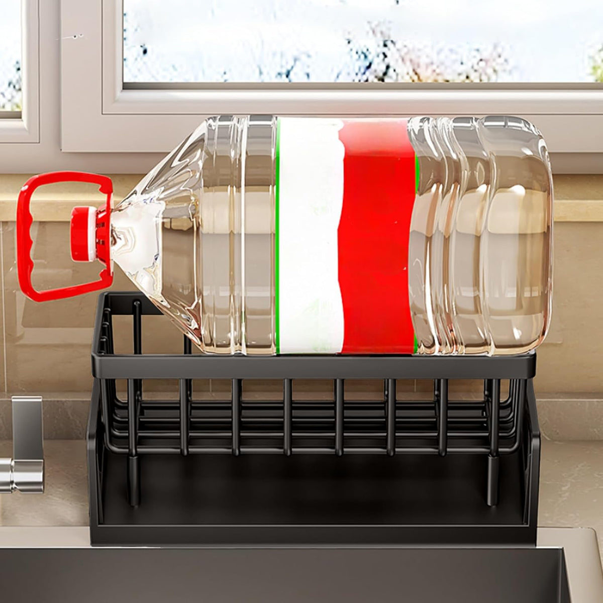 Premium Kitchen Sink Organizer with Auto Draining Tray
