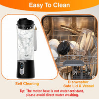 Small Personal Size Portable Blender - Mini Blender Make Smoothies & Shakes | Leak-proof Travel Lid, Powerful Blending Freshly Squeezed Drinks Anytime, Anywhere